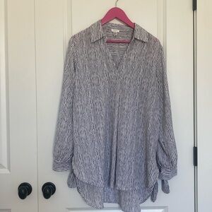 Spense Black & White Striped Blouse‎